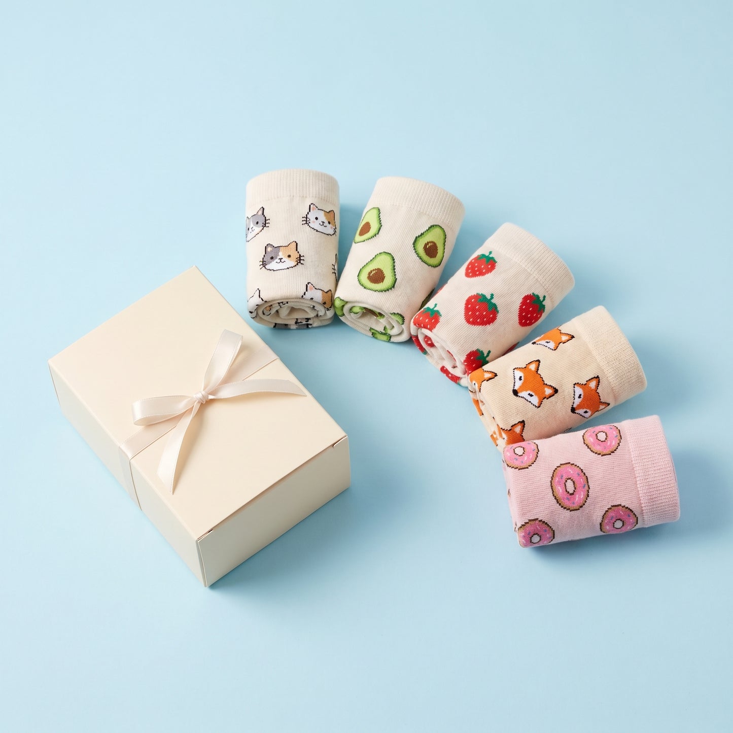 Ultimate Variety 5-Pack of colorful patterned cotton socks with gift box - The Socks Hype