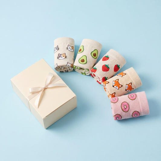 Ultimate Variety 5-Pack of colorful patterned cotton socks with gift box - The Socks Hype